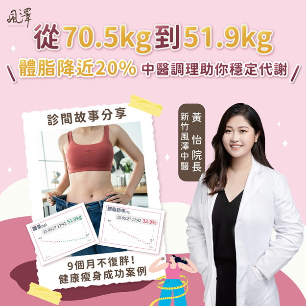 中醫減重成功案例分享-黃怡院長