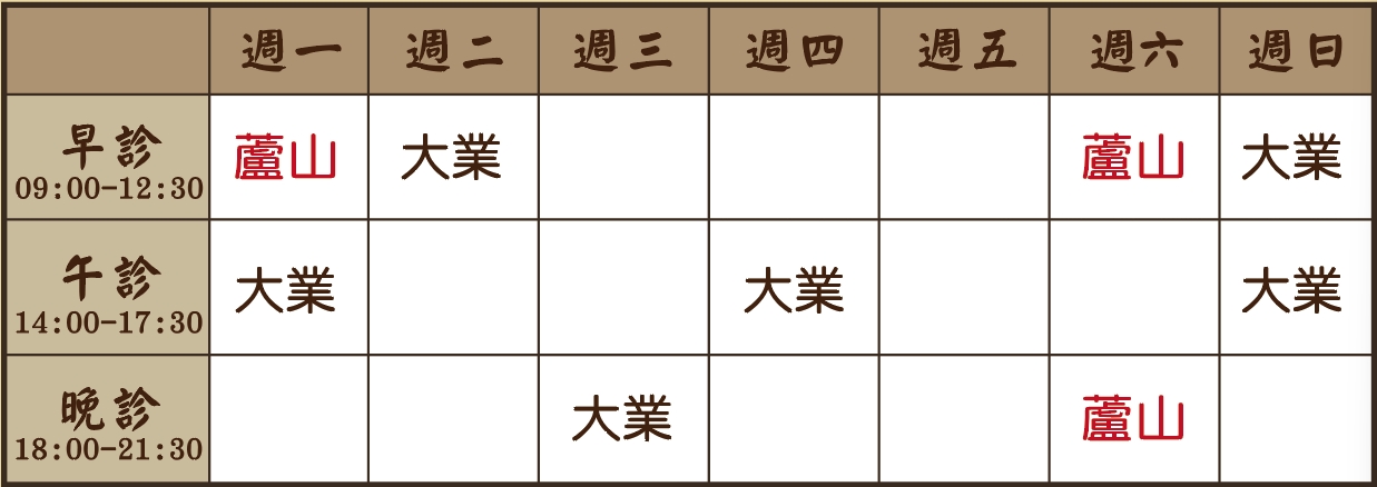陳以婕醫師10月診表
