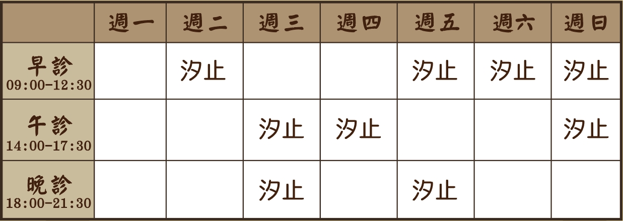 陳映竹醫師診表