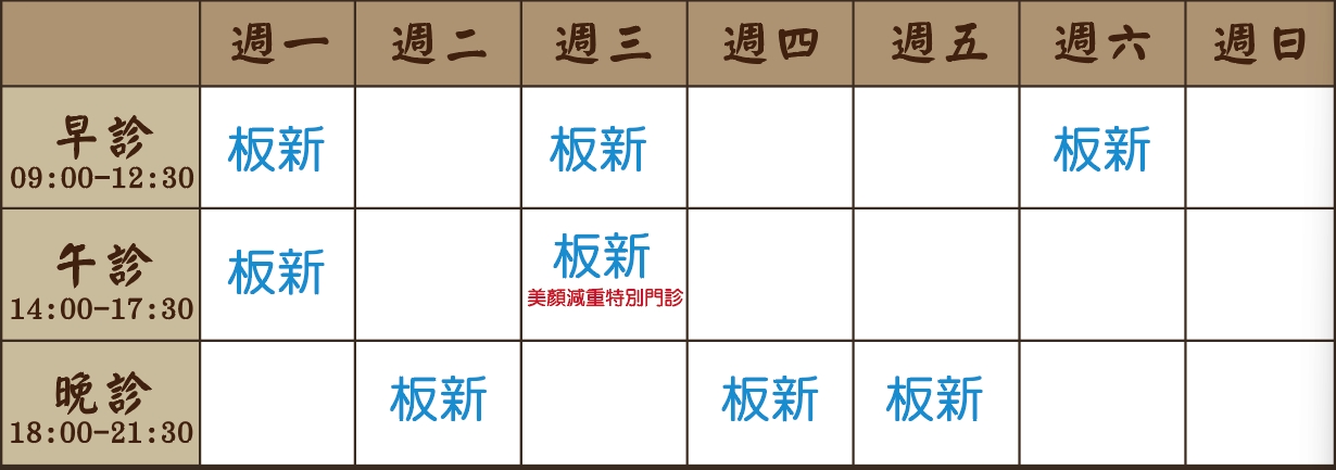 簡睿誼醫師個人診表