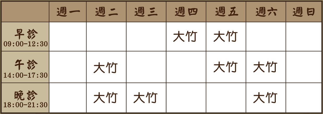 廖澔柏醫師個人診表