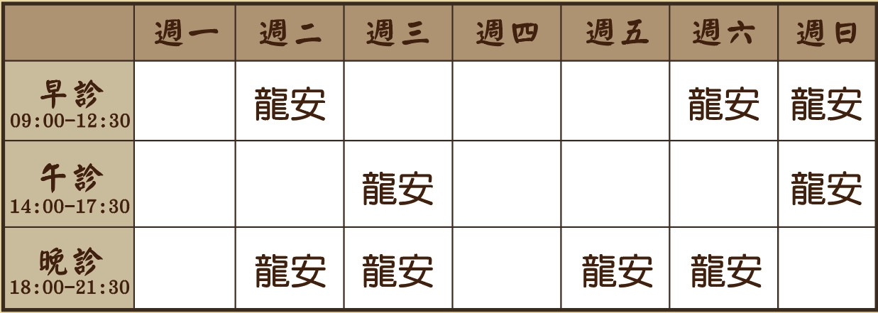 林恩毅醫師個人診表