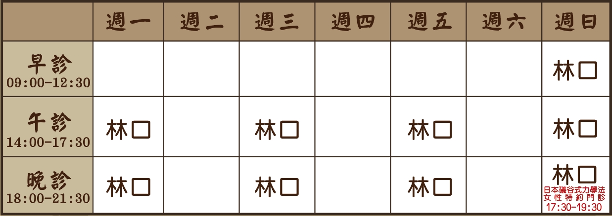 王怡安醫師診表