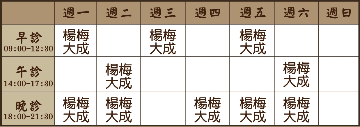 吳皓云醫師個人診表