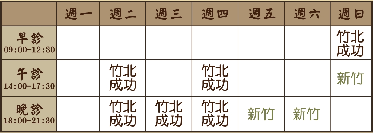 蕭世宏醫師診表