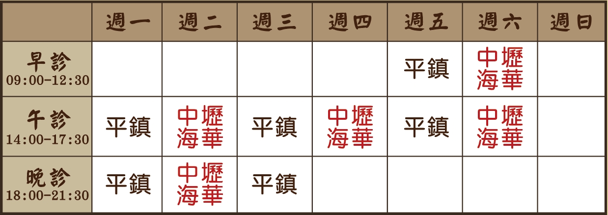 謝旻諭醫師個人診表