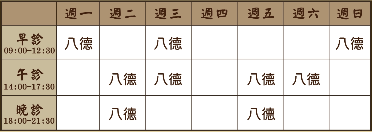 張書蓉醫師個人診表