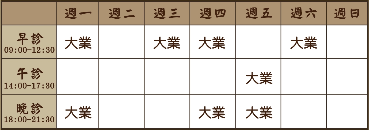 王毓翔醫師10月診表